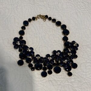 J. Crew Midnight Blue Floral Necklace